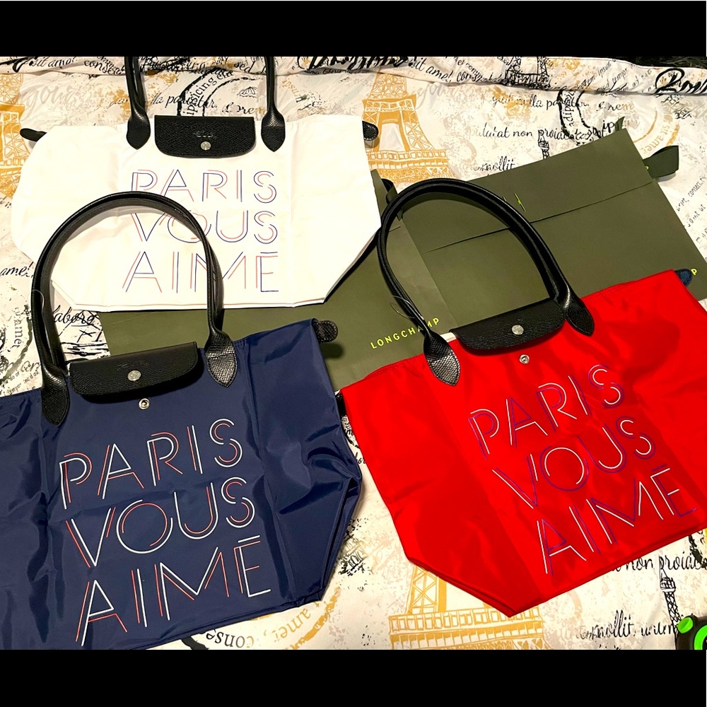 New and Authentic Longchamp bag Le Pliage Limited Edition "PARIS VOUS AIME"